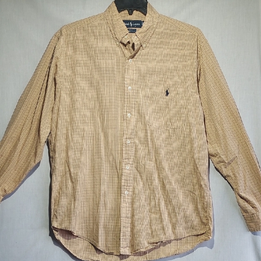 Ralph Lauren Yarmouth 100% Cotton Long Sleeve‎ Button-down Mens Shirt Size 16